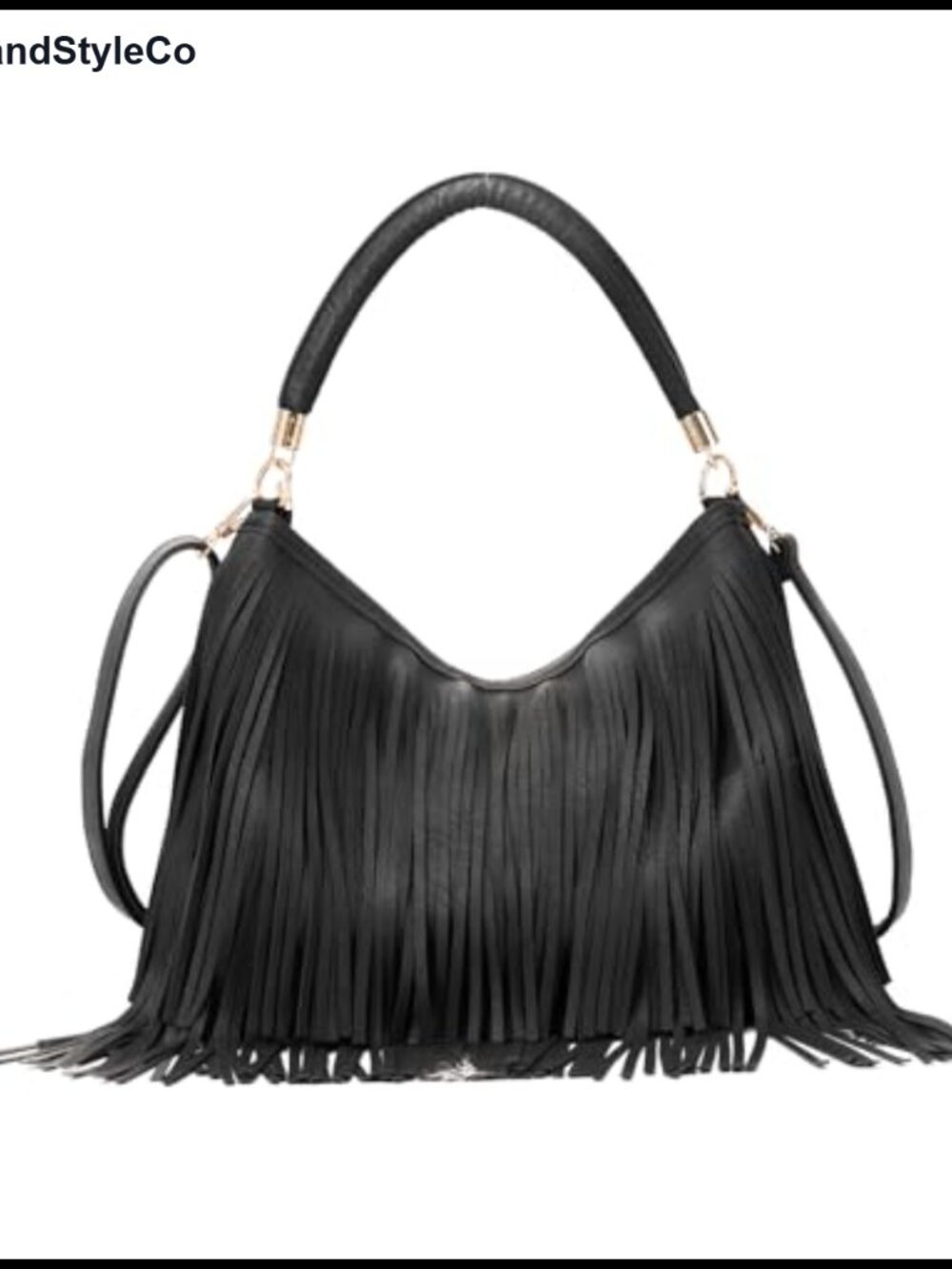 Fringe Hobo Shoulder Bag Soft PU Leather Tassel Tote Crossbody